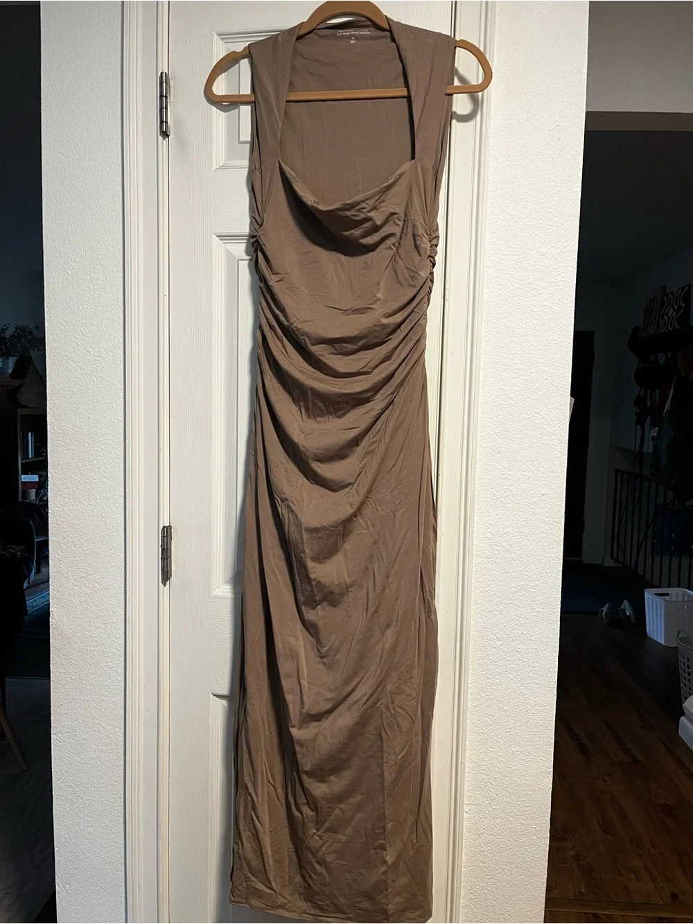 Abercrombie & Fitch Ava Knit Maxi Dress Taupe